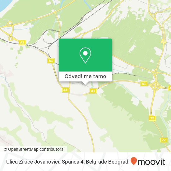 Ulica Zikice Jovanovica Spanca 4 mapa