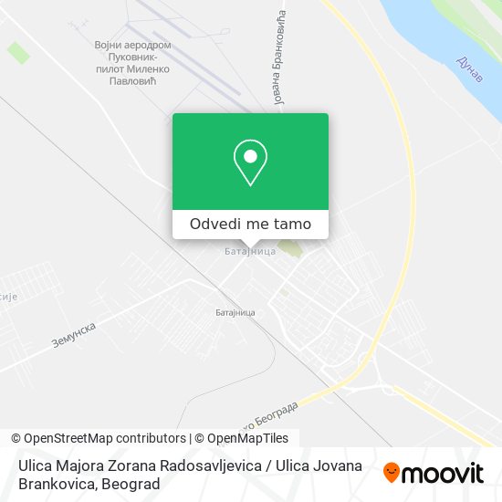 Ulica Majora Zorana Radosavljevica / Ulica Jovana Brankovica mapa