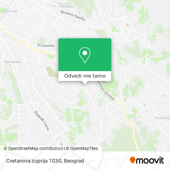 Cvetanova ćuprija 103G mapa