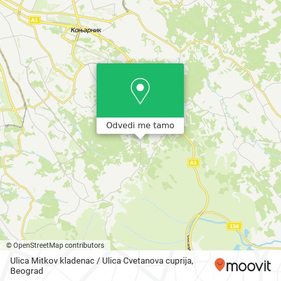 Ulica Mitkov kladenac / Ulica Cvetanova cuprija mapa