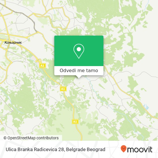 Ulica Branka Radicevica 28 mapa