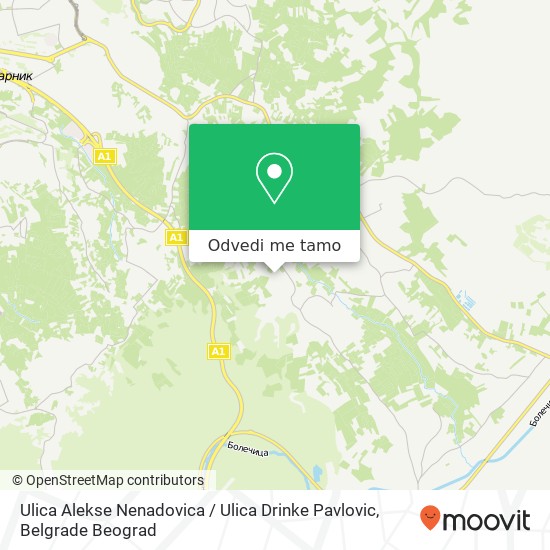 Ulica Alekse Nenadovica / Ulica Drinke Pavlovic mapa