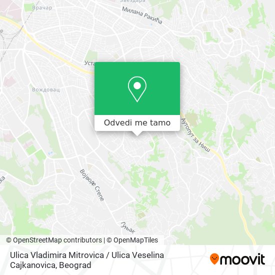 Ulica Vladimira Mitrovica / Ulica Veselina Cajkanovica mapa