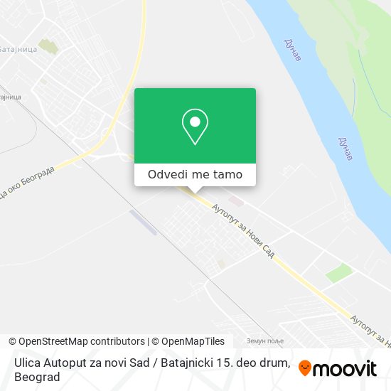 Ulica Autoput za novi Sad / Batajnicki 15. deo drum mapa