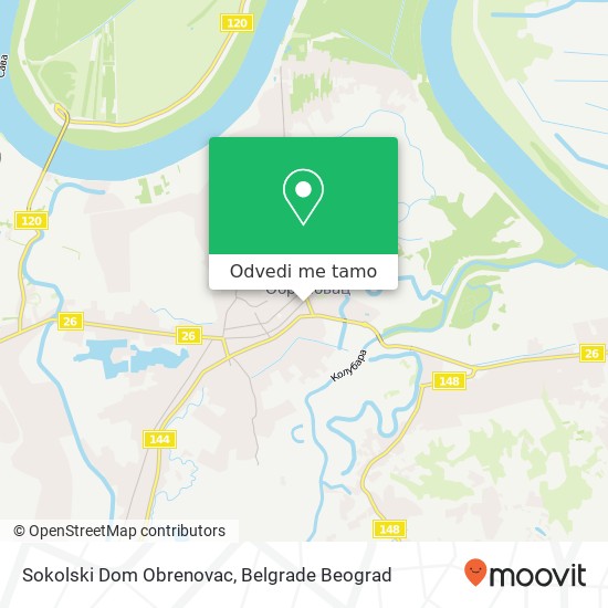 Sokolski Dom Obrenovac mapa