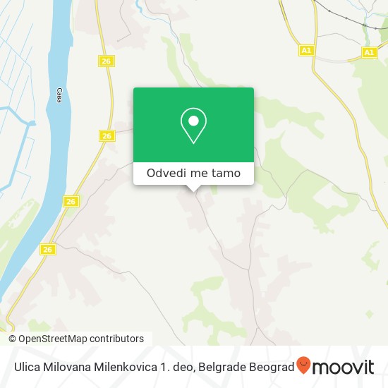 Ulica Milovana Milenkovica 1. deo mapa