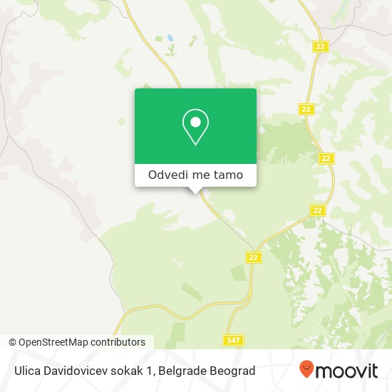 Ulica Davidovicev sokak 1 mapa