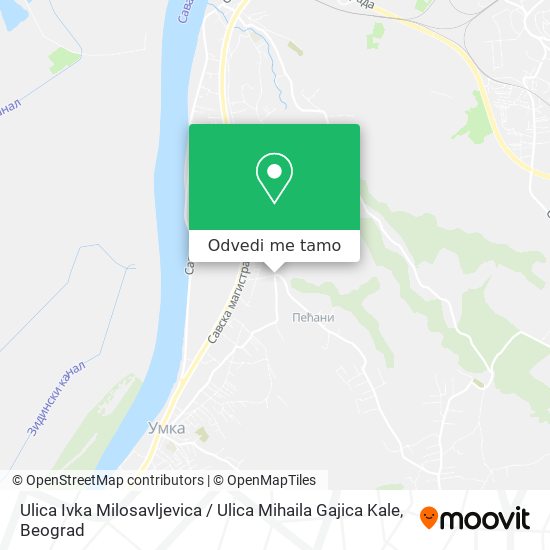 Ulica Ivka Milosavljevica / Ulica Mihaila Gajica Kale mapa