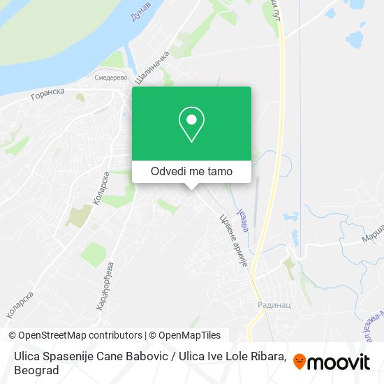 Ulica Spasenije Cane Babovic / Ulica Ive Lole Ribara mapa