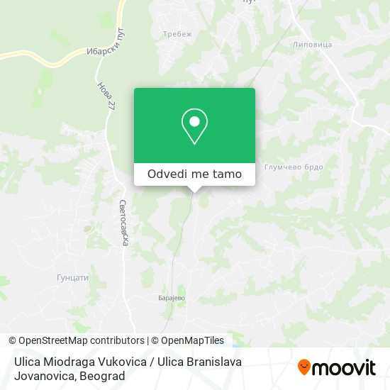 Ulica Miodraga Vukovica / Ulica Branislava Jovanovica mapa