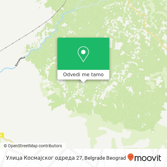 Улица Космајског одреда 27 mapa