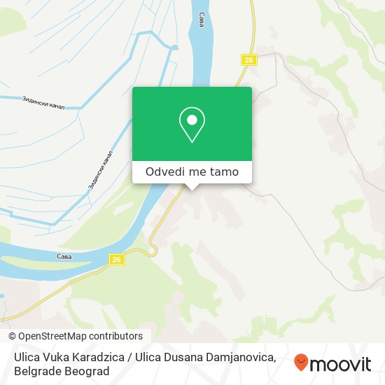 Ulica Vuka Karadzica / Ulica Dusana Damjanovica mapa