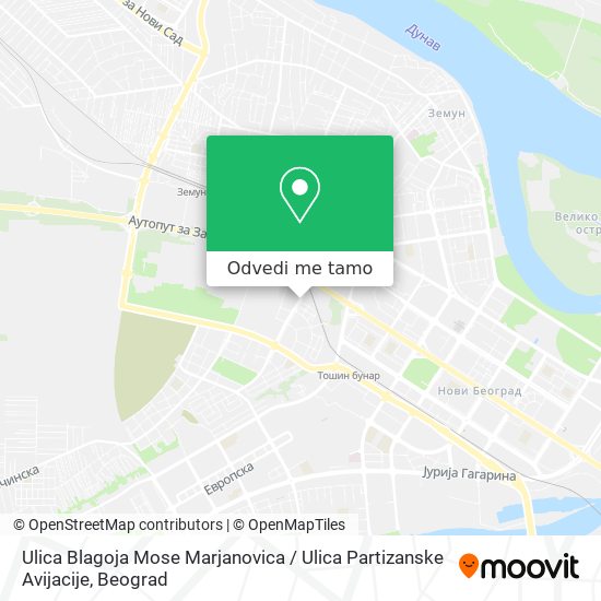 Ulica Blagoja Mose Marjanovica / Ulica Partizanske Avijacije mapa