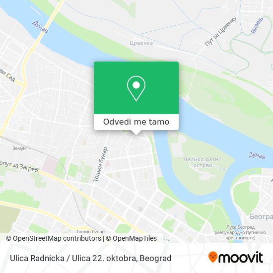 Ulica Radnicka / Ulica 22. oktobra mapa