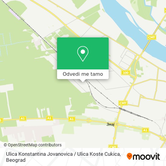 Ulica Konstantina Jovanovica / Ulica Koste Cukica mapa