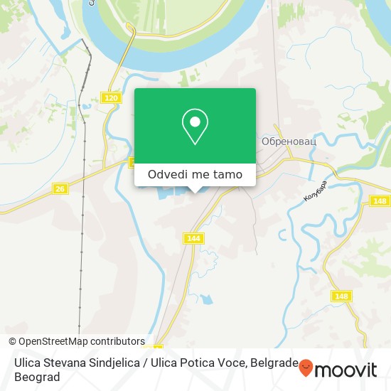 Ulica Stevana Sindjelica / Ulica Potica Voce mapa