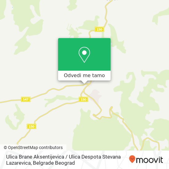 Ulica Brane Aksentijevica / Ulica Despota Stevana Lazarevica mapa