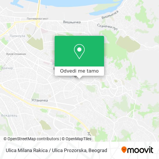 Ulica Milana Rakica / Ulica Prozorska mapa