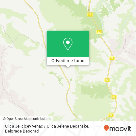 Ulica Jelicicev venac / Ulica Jelene Decanske mapa