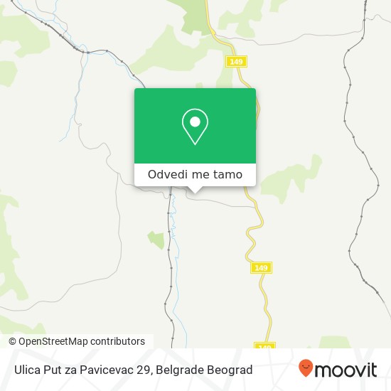 Ulica Put za Pavicevac 29 mapa