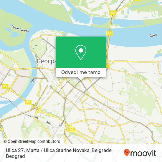 Ulica 27. Marta / Ulica Starine Novaka mapa