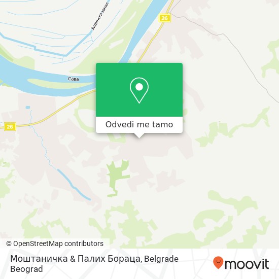 Моштаничка & Палих Бораца mapa
