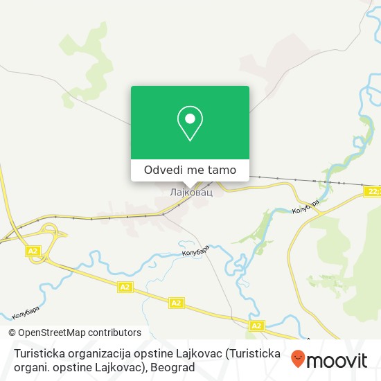 Turisticka organizacija opstine Lajkovac mapa