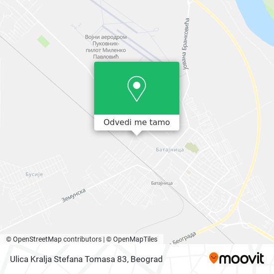Ulica Kralja Stefana Tomasa 83 mapa