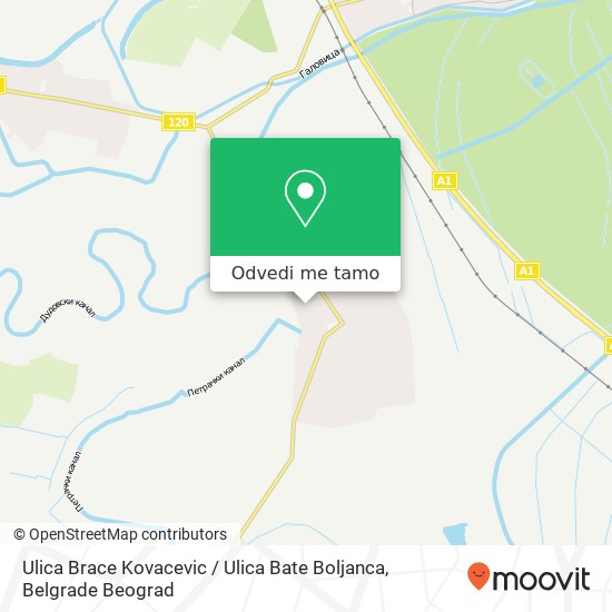 Ulica Brace Kovacevic / Ulica Bate Boljanca mapa