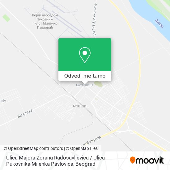 Ulica Majora Zorana Radosavljevica / Ulica Pukovnika Milenka Pavlovica mapa