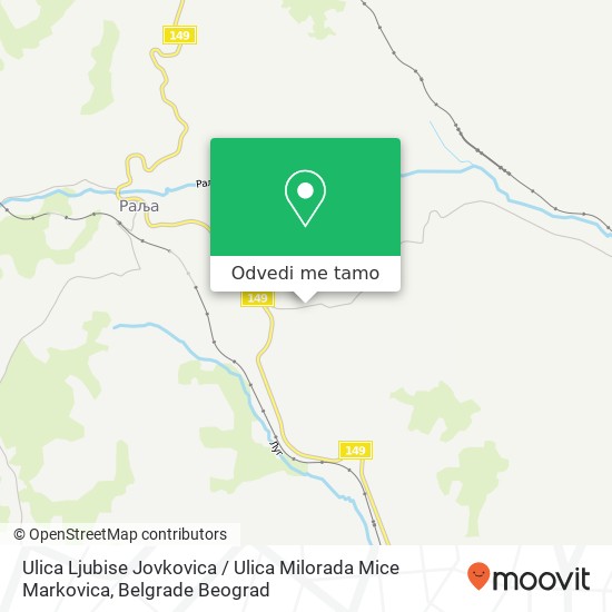 Ulica Ljubise Jovkovica / Ulica Milorada Mice Markovica mapa