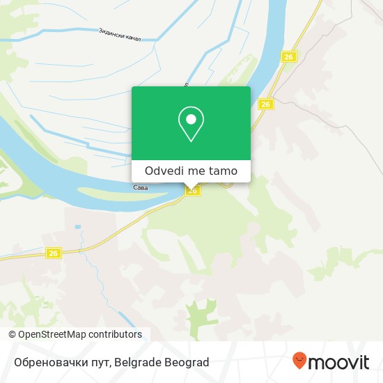 Обреновачки пут mapa