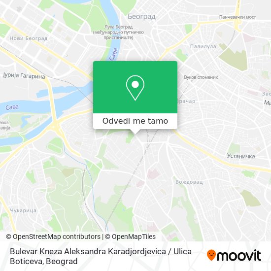 Bulevar Kneza Aleksandra Karadjordjevica / Ulica Boticeva mapa