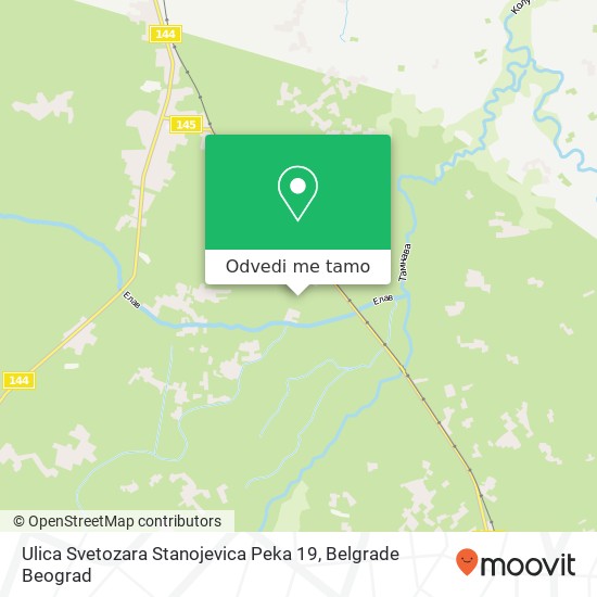 Ulica Svetozara Stanojevica Peka 19 mapa