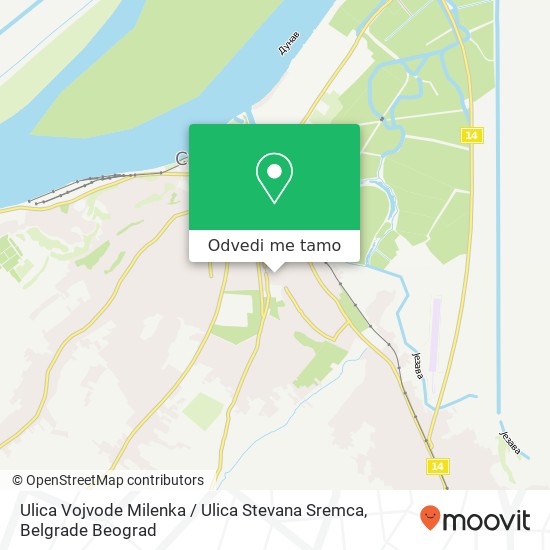 Ulica Vojvode Milenka / Ulica Stevana Sremca mapa