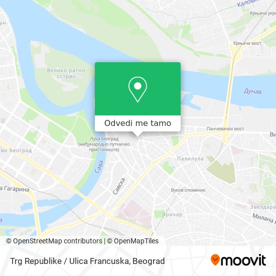 Trg Republike / Ulica Francuska mapa
