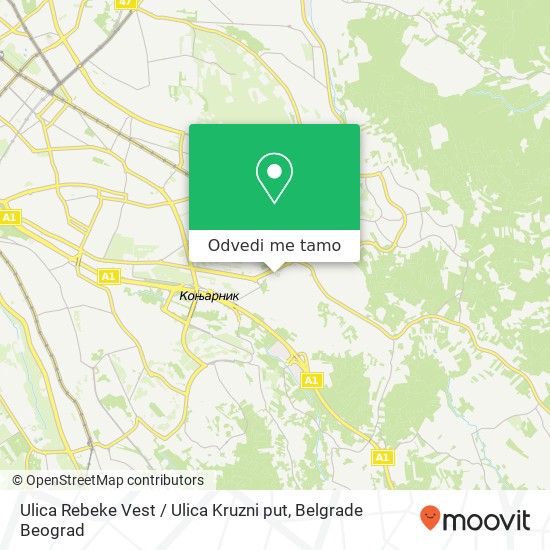 Ulica Rebeke Vest / Ulica Kruzni put mapa