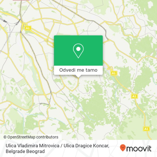 Ulica Vladimira Mitrovica / Ulica Dragice Koncar mapa