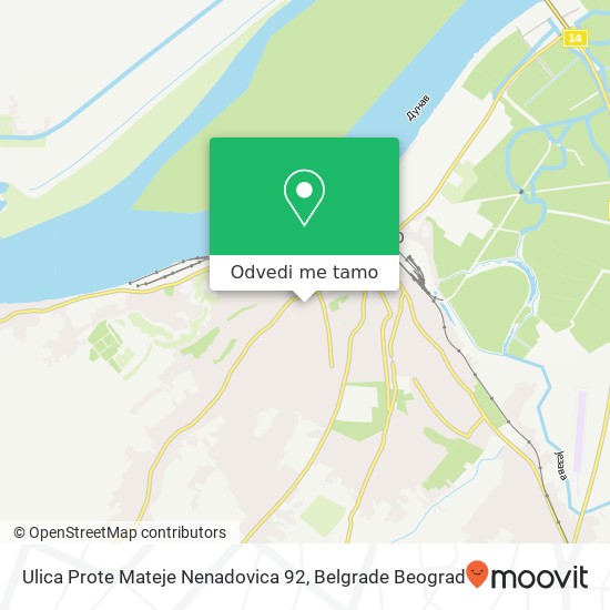 Ulica Prote Mateje Nenadovica 92 mapa