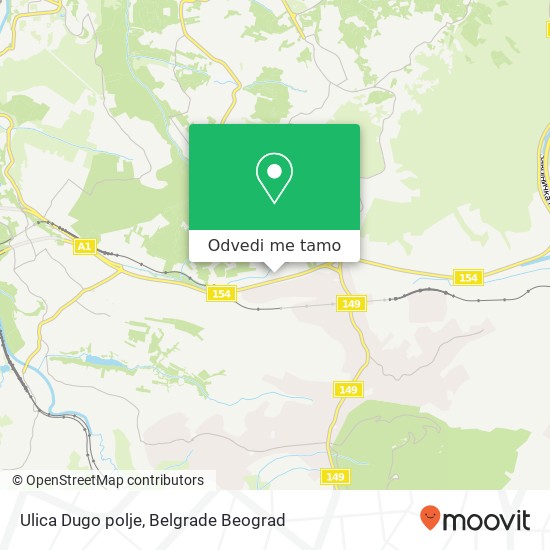 Ulica Dugo polje mapa