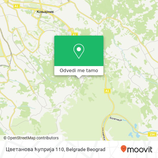 Цветанова ћуприја 110 mapa