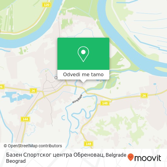 Базен Спортског центра Обреновац mapa