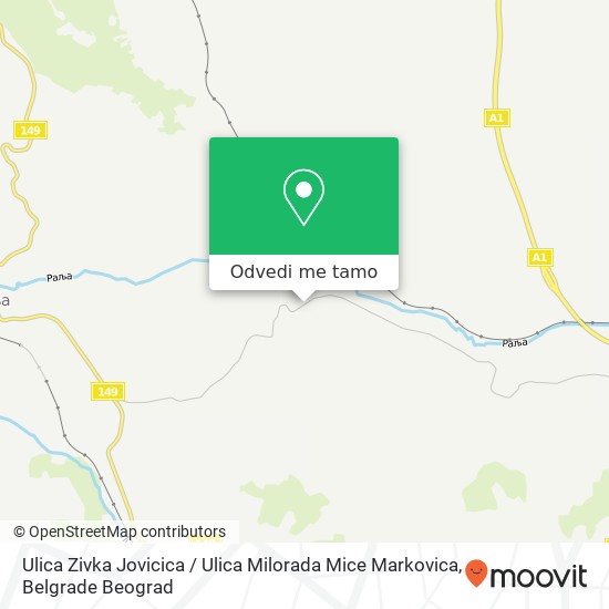 Ulica Zivka Jovicica / Ulica Milorada Mice Markovica mapa