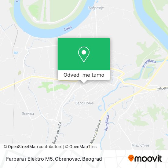 Farbara i Elektro M5, Obrenovac mapa