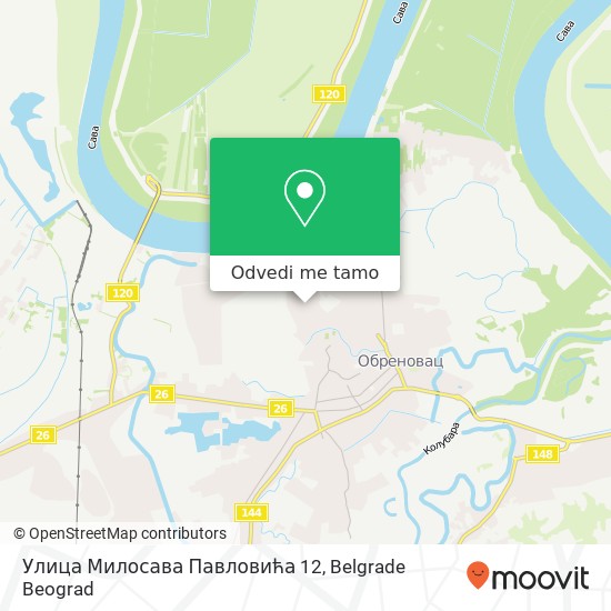 Улица Милосава Павловића 12 mapa