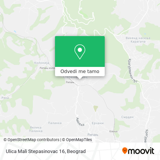 Ulica Mali Stepasinovac 16 mapa