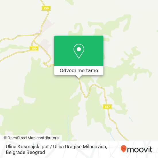 Ulica Kosmajski put / Ulica Dragise Milanovica mapa