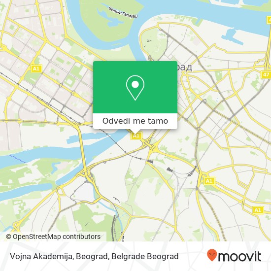 Vojna Akademija, Beograd mapa