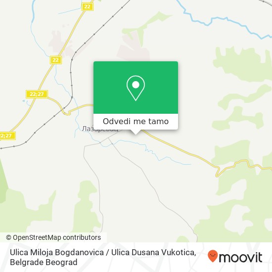 Ulica Miloja Bogdanovica / Ulica Dusana Vukotica mapa