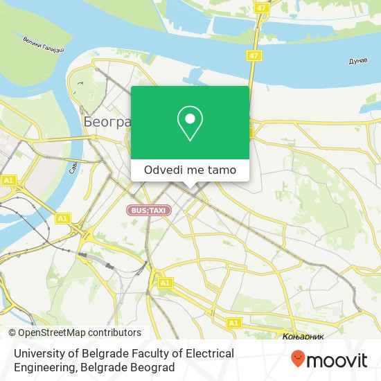 University of Belgrade Faculty of Electrical Engineering mapa